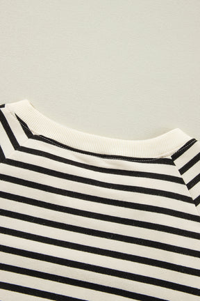 Black Stripe CIAO AMORE Graphic Buttoned Sweatshirt-True and Wild