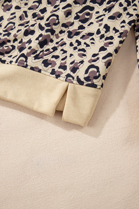 Parchment Leopard Print Crew Neck Sweatshirt-True and Wild