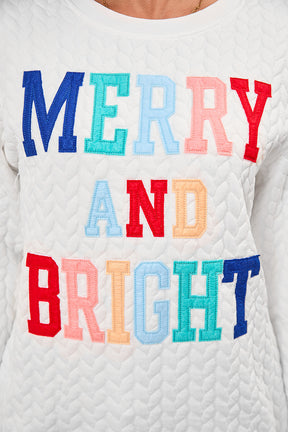 Black Merry and Bright Quilted Sweatshirt-True and Wild