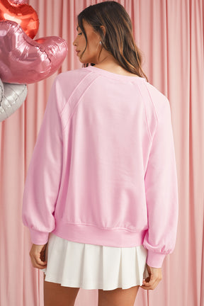 Pink Tinsel Hugs and Kisses Raglan Sleeve Sweatshirt-True and Wild