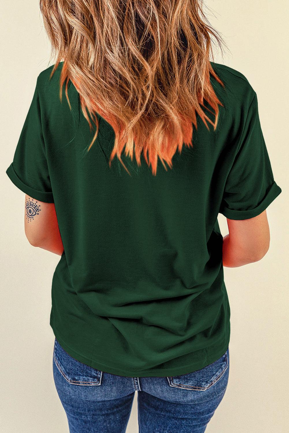 Green Merry Christmas Element Casual Graphic Tee-True and Wild