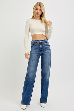 RISEN Full Size Tummy Control High Rise Jeans-True and Wild