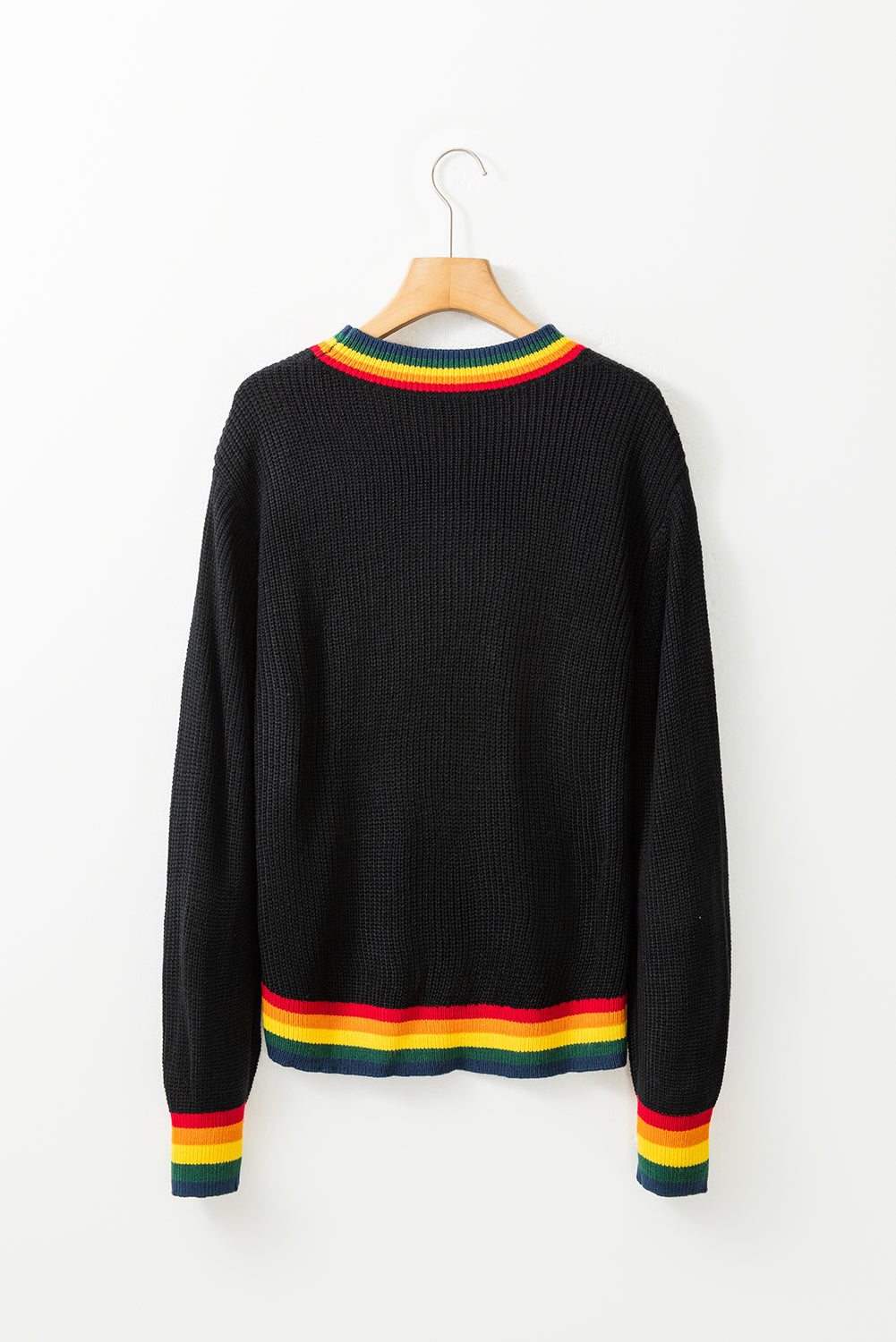 MERRY & BRIGHT Ribbed Round Neck Sweater-True and Wild