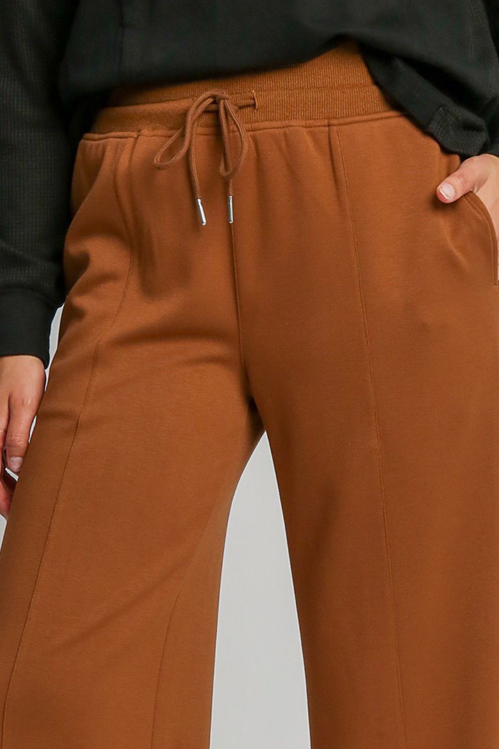 Umgee Drawstring Wide Leg Pants With Pockets