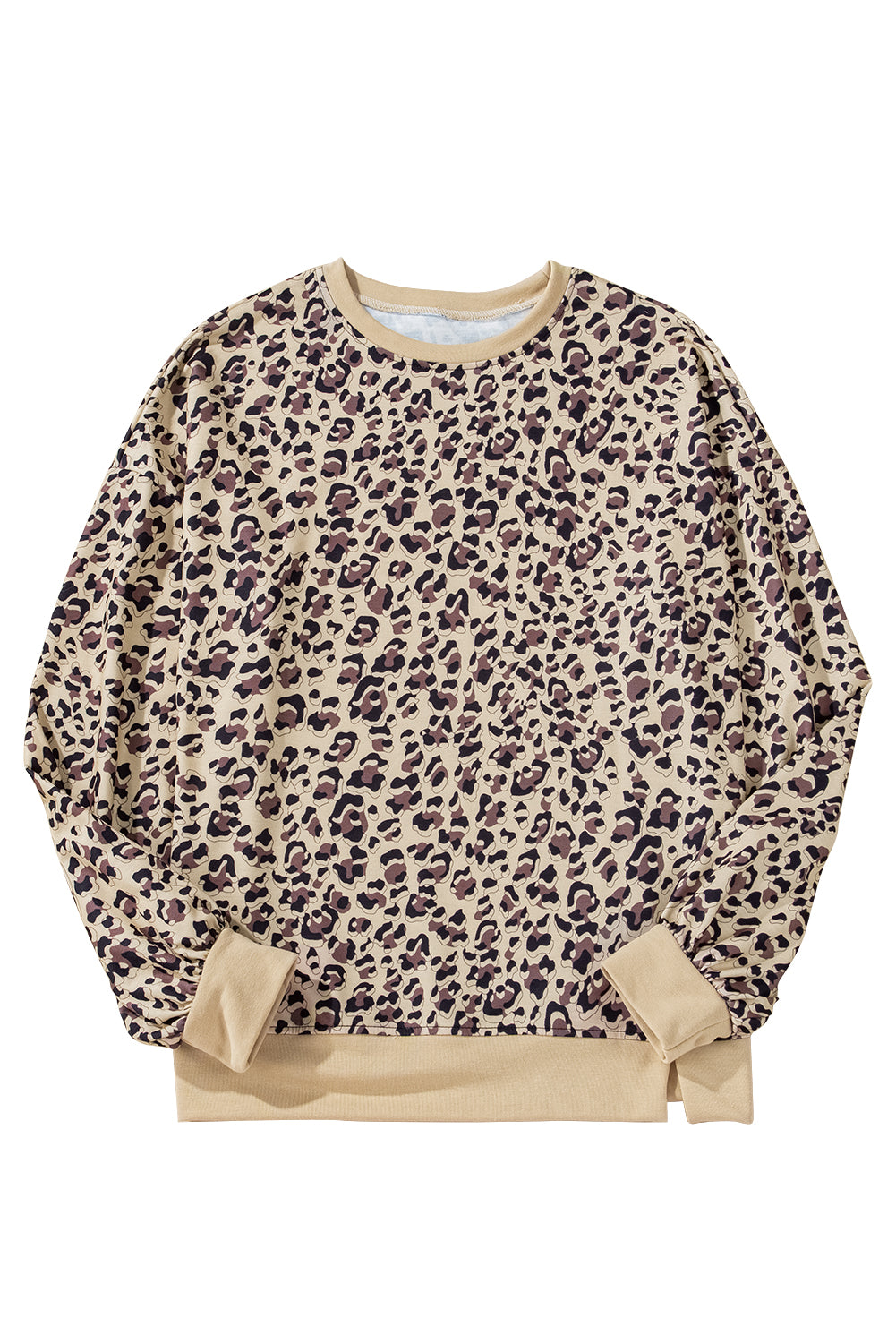 Parchment Leopard Print Crew Neck Sweatshirt-True and Wild