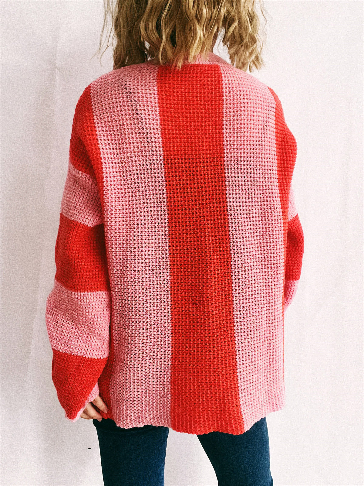 Color Block Round Neck Long Sleeve Sweater-True and Wild