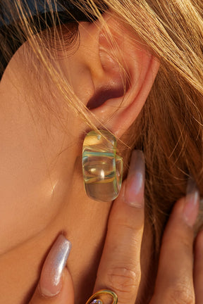 Resin C-Hoop Earrings-True and Wild