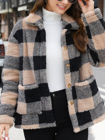 Button Up Drop Shoulder Fuzzy Jacket-True and Wild