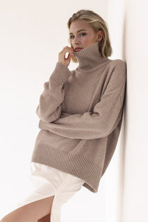 Basic Bae Turtleneck Dropped Shoulder Long Sleeve Sweater-True and Wild