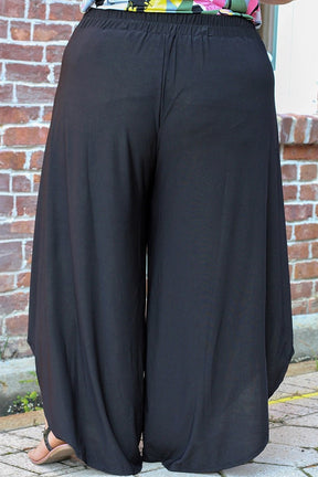 Plus Size Tie Front Wide Leg Pants-True and Wild