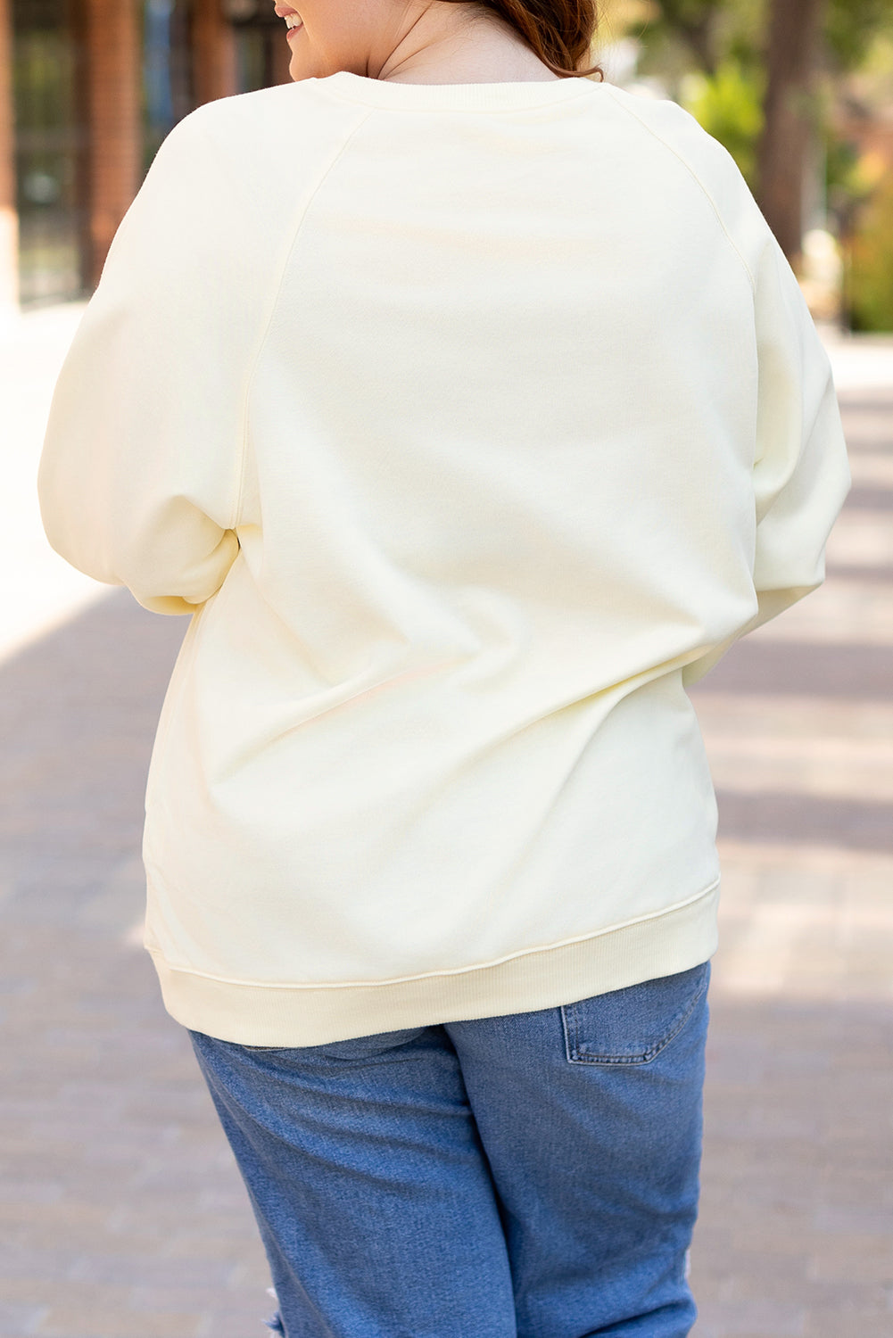 White Rainbow Colorblock Plus Size Sweatshirt