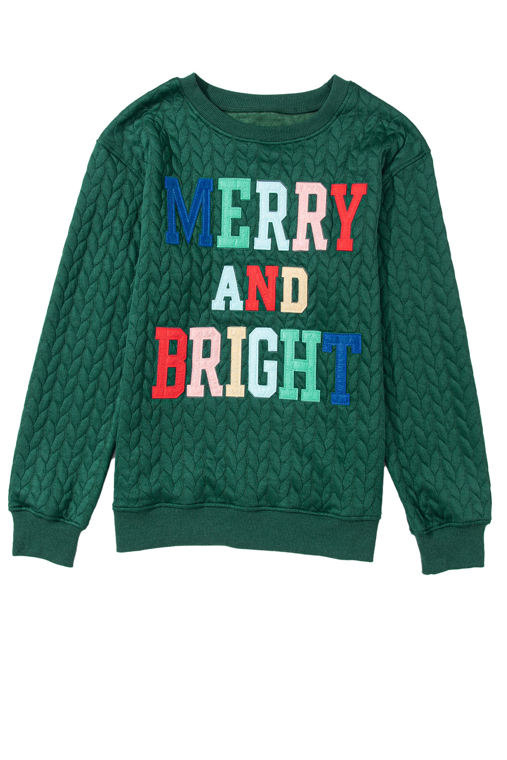 Black Merry and Bright Quilted Sweatshirt-True and Wild