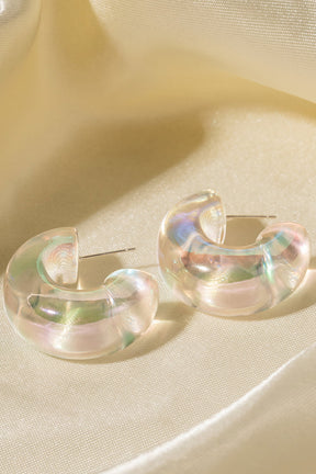 Resin C-Hoop Earrings-True and Wild