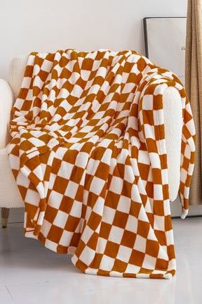 Chestnut Checkerboard Printed Soft Throw Blanket-True and Wild