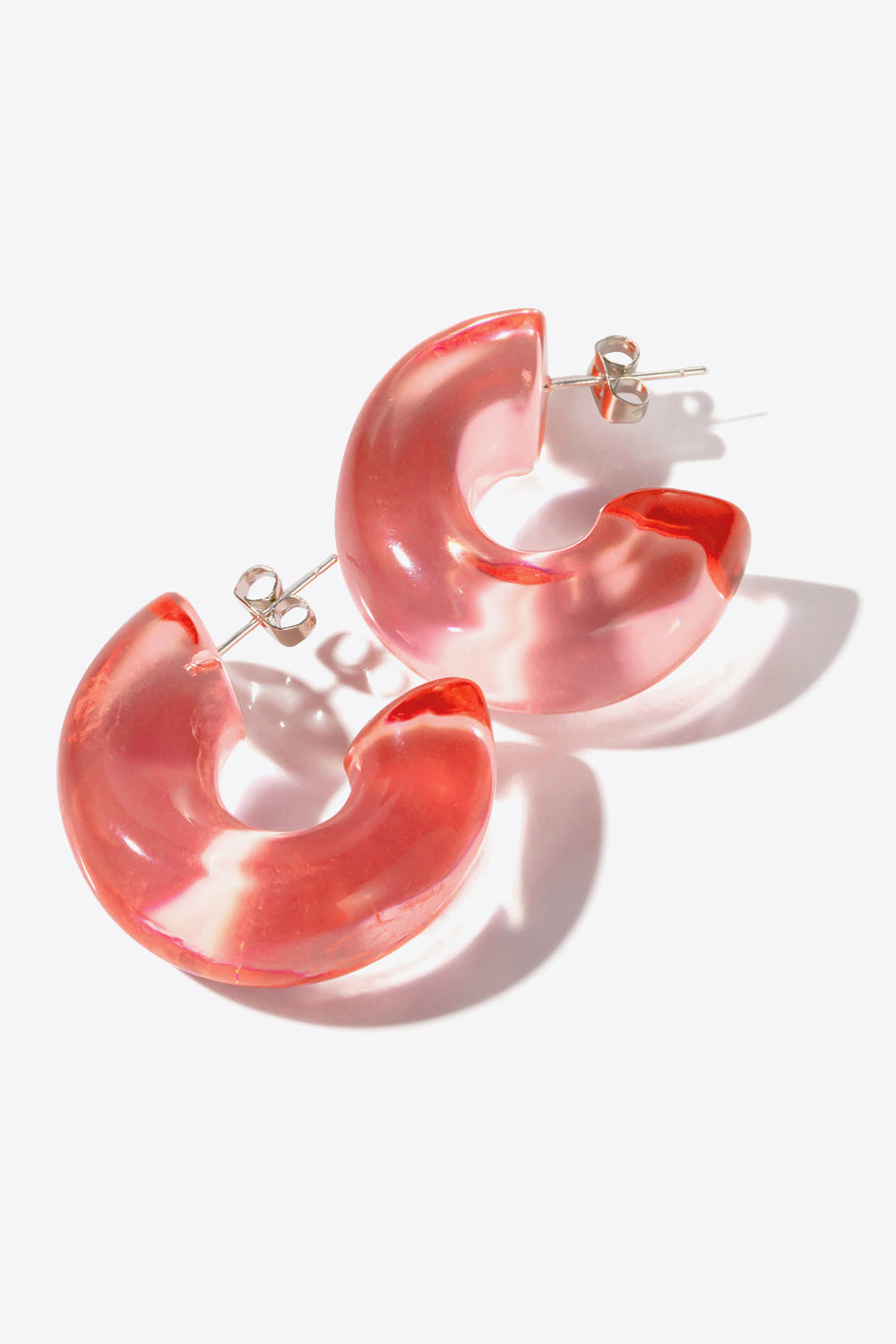 Resin C-Hoop Earrings-True and Wild