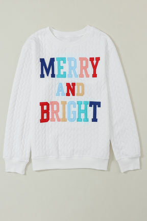 Black Merry and Bright Quilted Sweatshirt-True and Wild