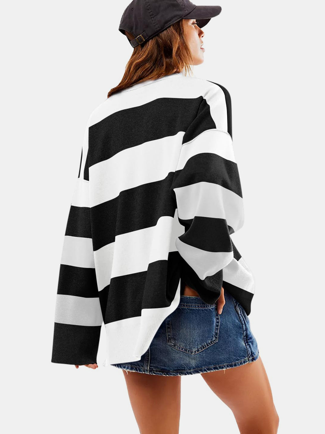 Color Block Half Zip Long Sleeve Sweater-True and Wild