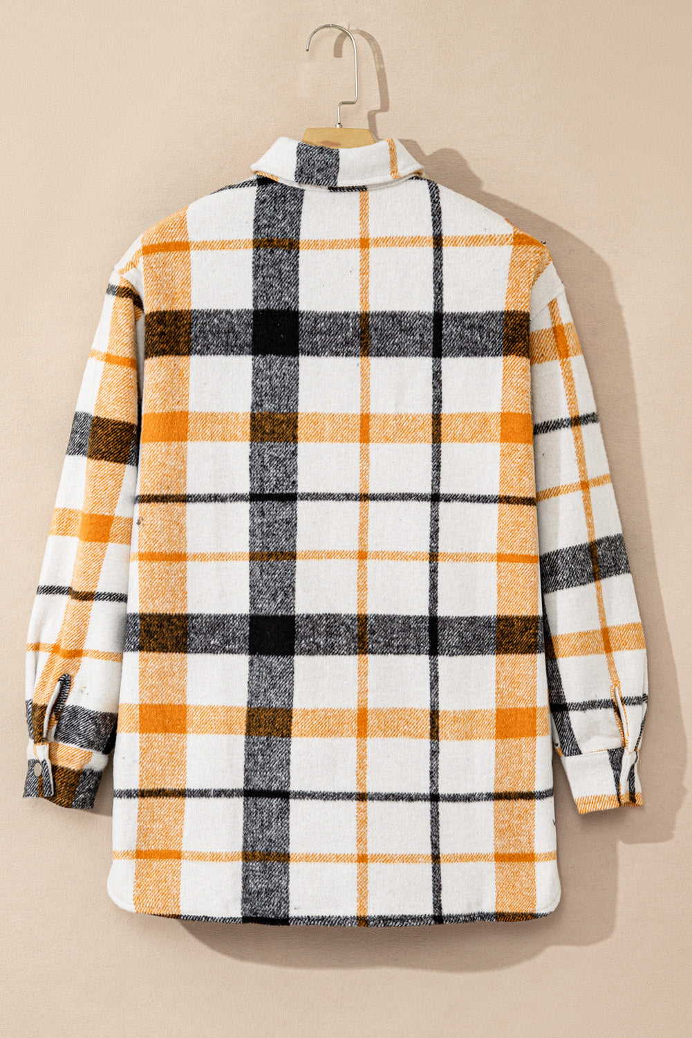 Plaid Snap Down Collared Neck Shacket-True and Wild