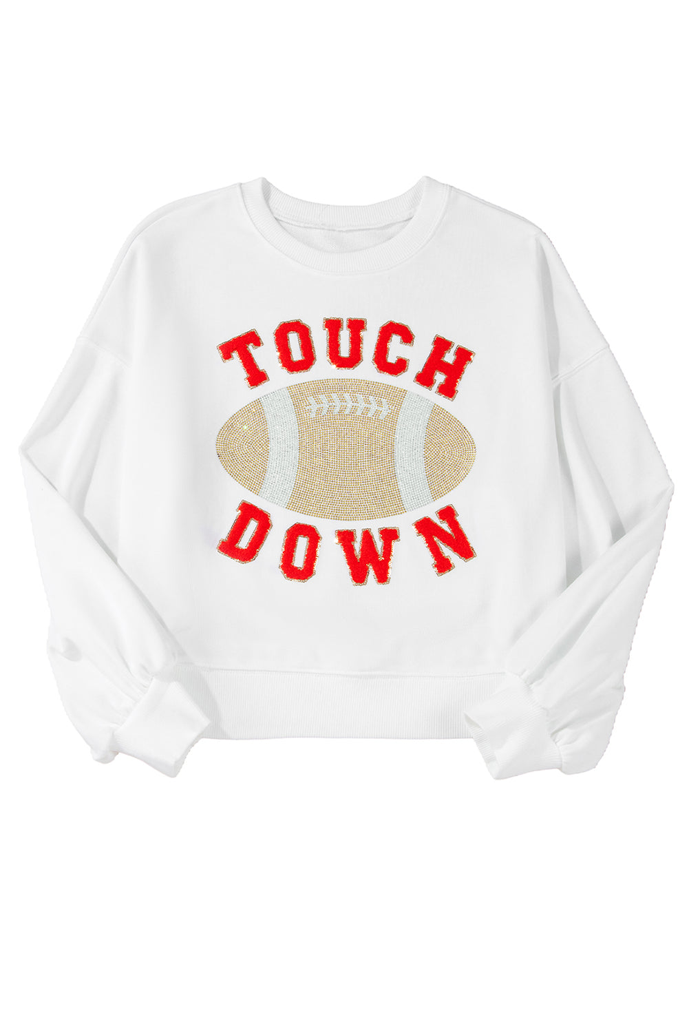 Black TOUCH DOWN Rugby Graphic Pullover Sweatshirt-True and Wild