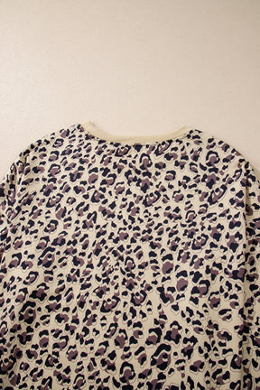 Parchment Leopard Print Crew Neck Sweatshirt-True and Wild