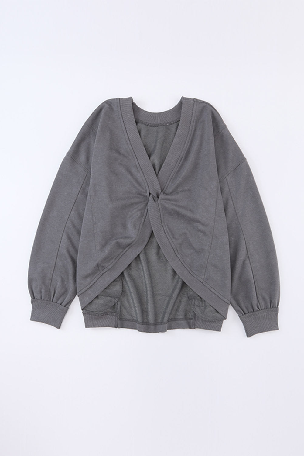 Gray Twist Butterfly Oversized Sweatshirt-True and Wild