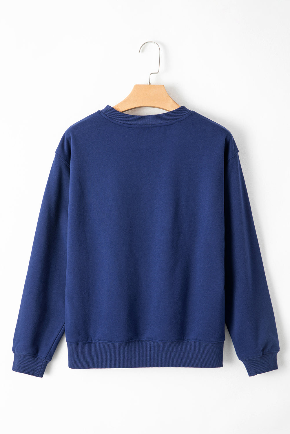 Aruba Blue Solid Color Drop Shoulder Terry Sweatshirt-True and Wild