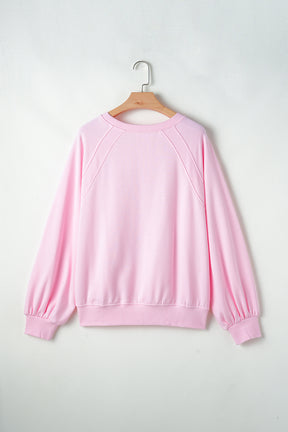 Pink Tinsel Hugs and Kisses Raglan Sleeve Sweatshirt-True and Wild