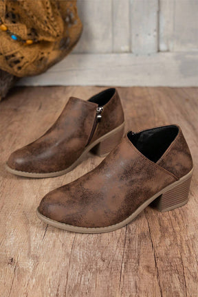 Coffee Suede Casual Ankle Boots-True and Wild