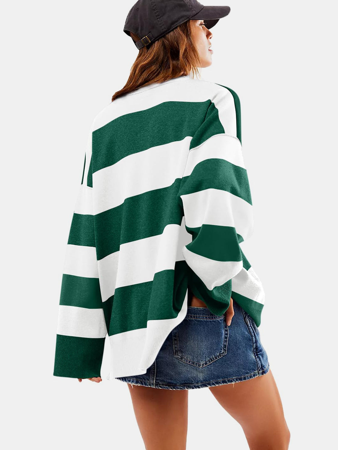 Color Block Half Zip Long Sleeve Sweater-True and Wild