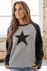 Star Round Neck Raglan Sleeve Top